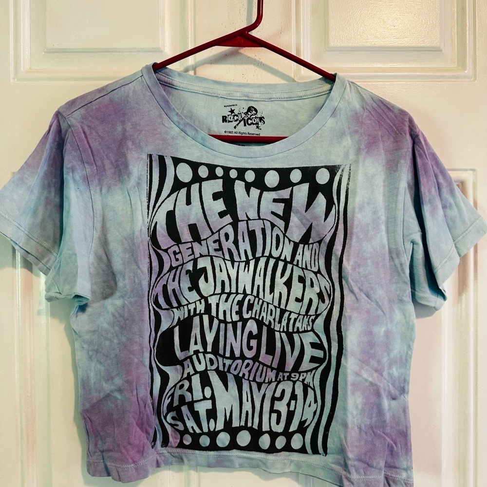 The New Generation and The Jaywalkers Tie-Dye Vintage Graphic Crop Tee